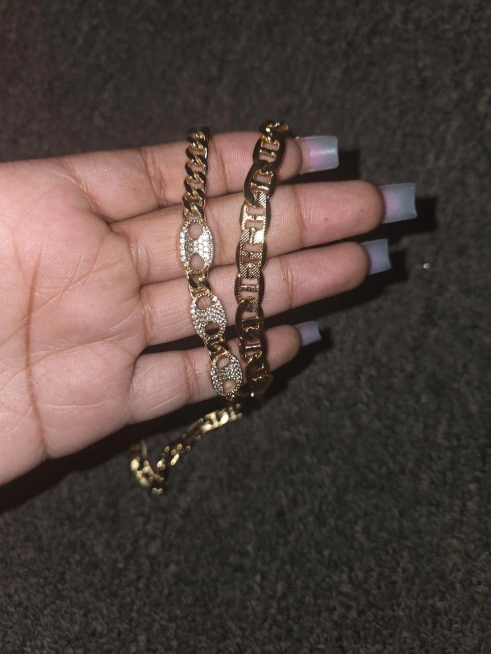 Gold-Tone Women’s Pave Link Bracelet-Elegant Sparkle STAINLESS STEEL NO TARNISH